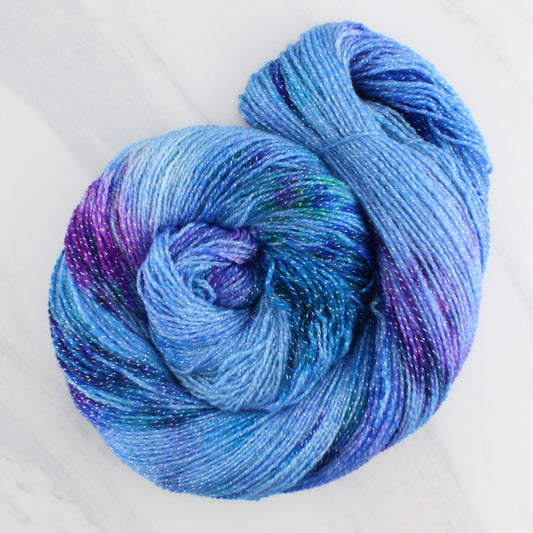 SAPPHIRE DREAMS Hand Dyed on Twinkle Fingering - Splashed & Speckled Yarn