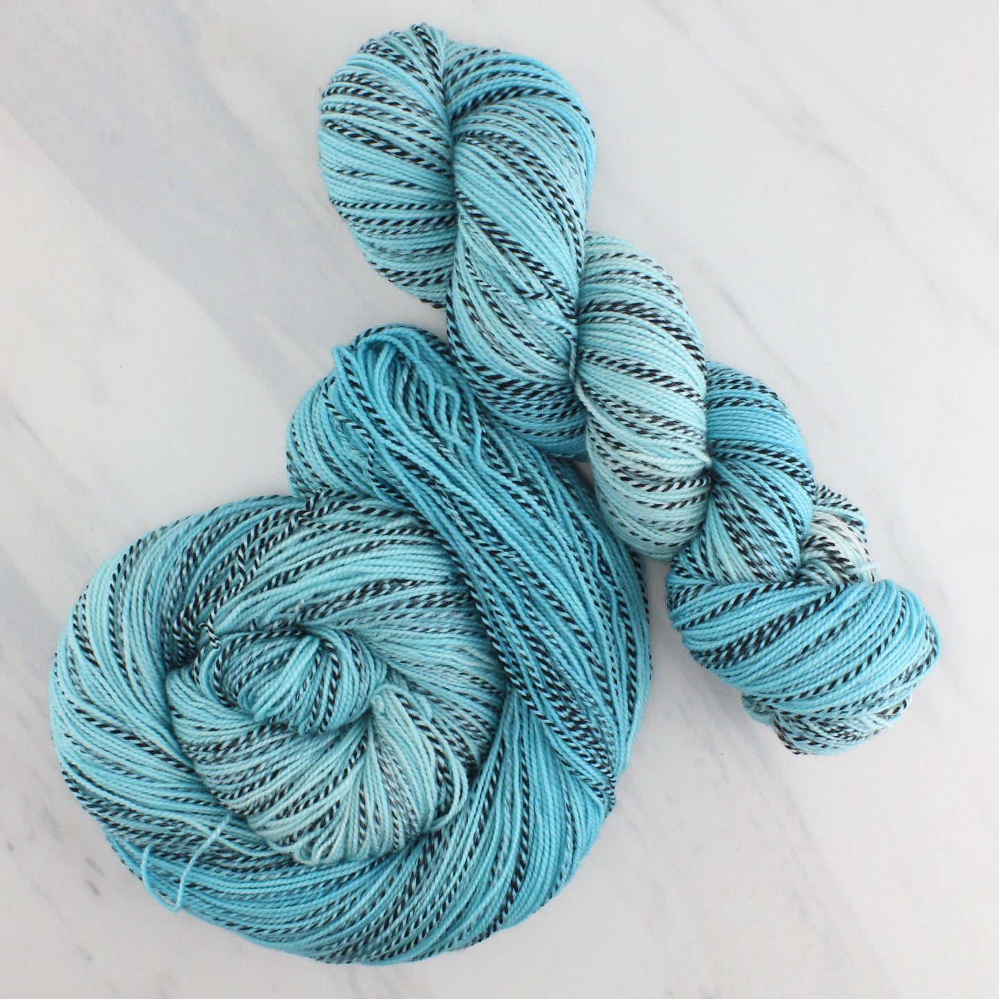 SERENITY BLUE Hand Dyed on Stained Glass Fingering - Semi-Solid Yarn