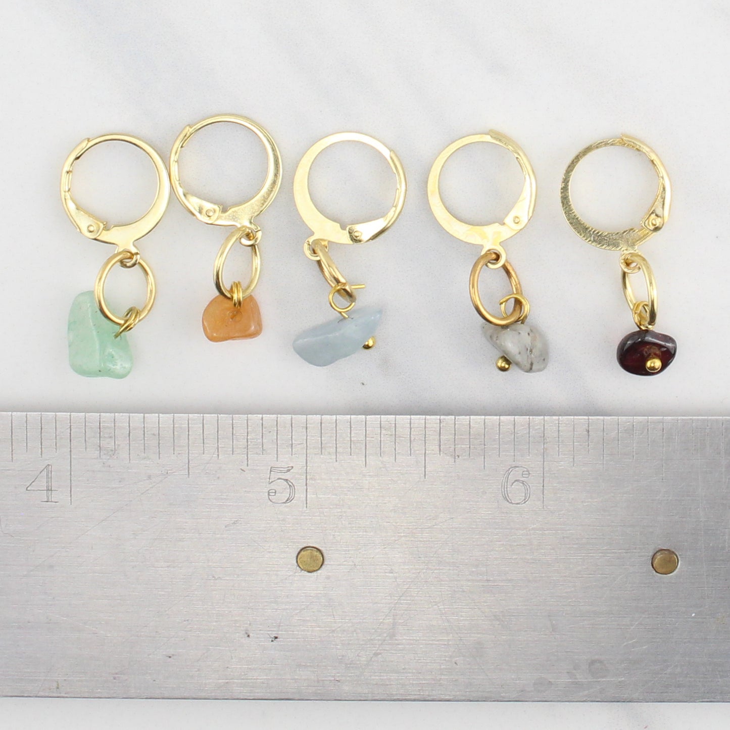 POLISHED STONE STITCH MARKER SETS FOR KNITTING AND CROCHET