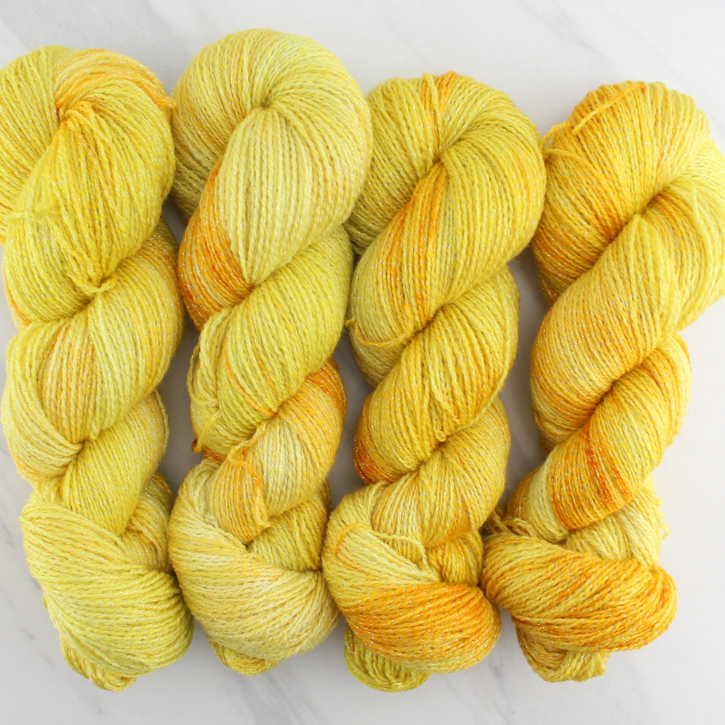 SUNFLOWER Hand Dyed on Twinkle Fingering - Tonal Yarn with Speckles