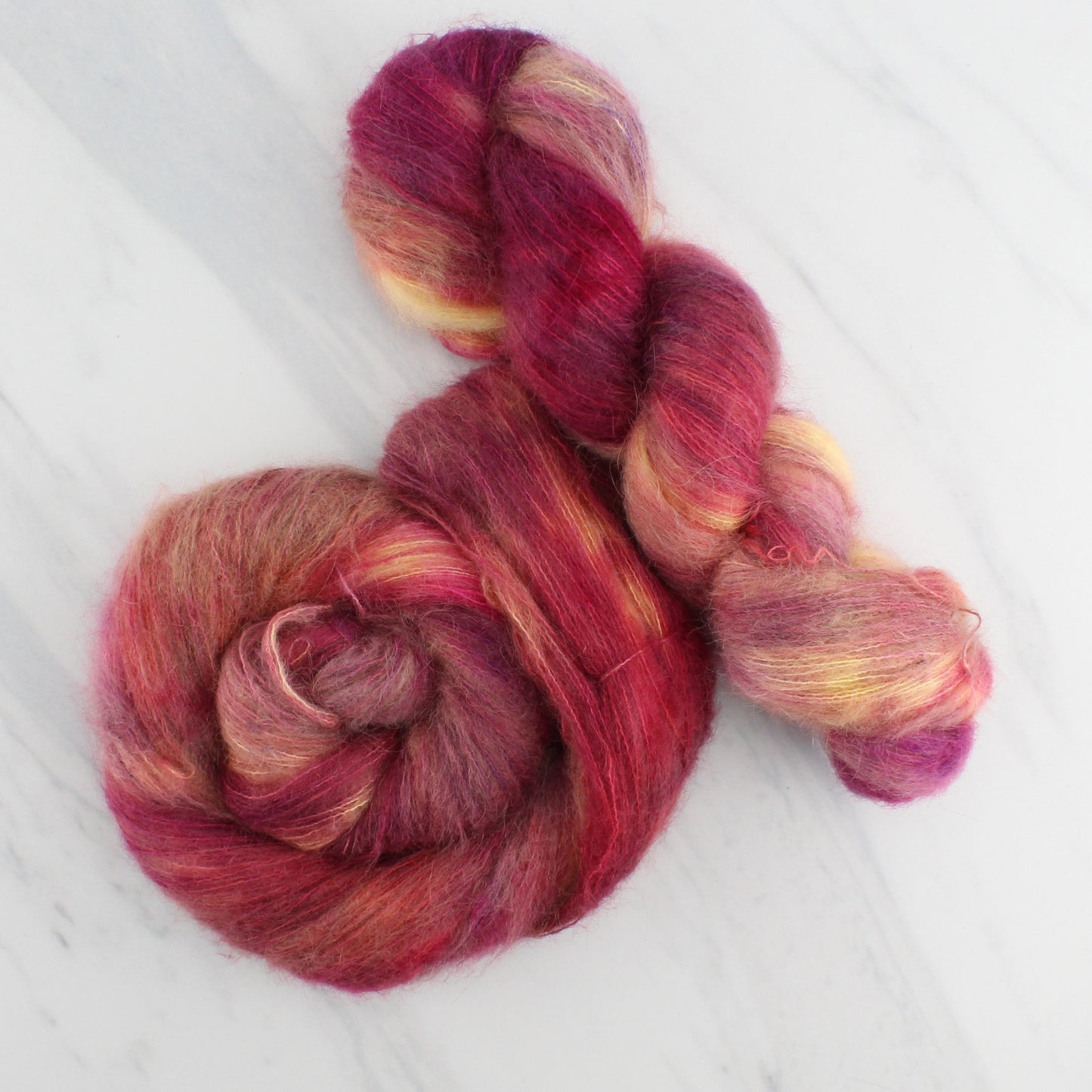 SUNSET AT SEA Indie-Dyed Yarn on Suri Lace Cloud