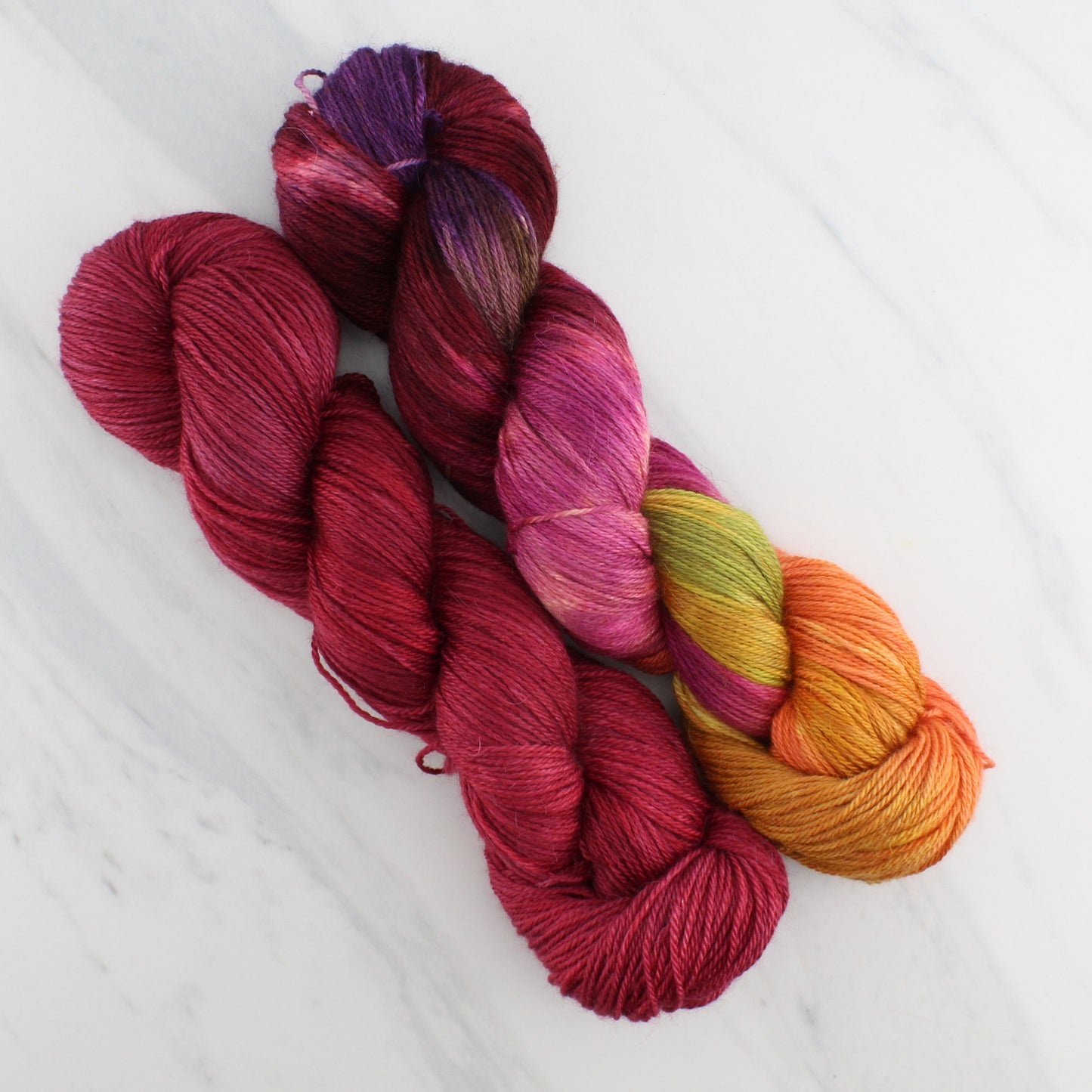 Odyssey Collection - THE WINEDARK SEA Hand Dyed on Dream Fingering - Semi-Solid Yarn