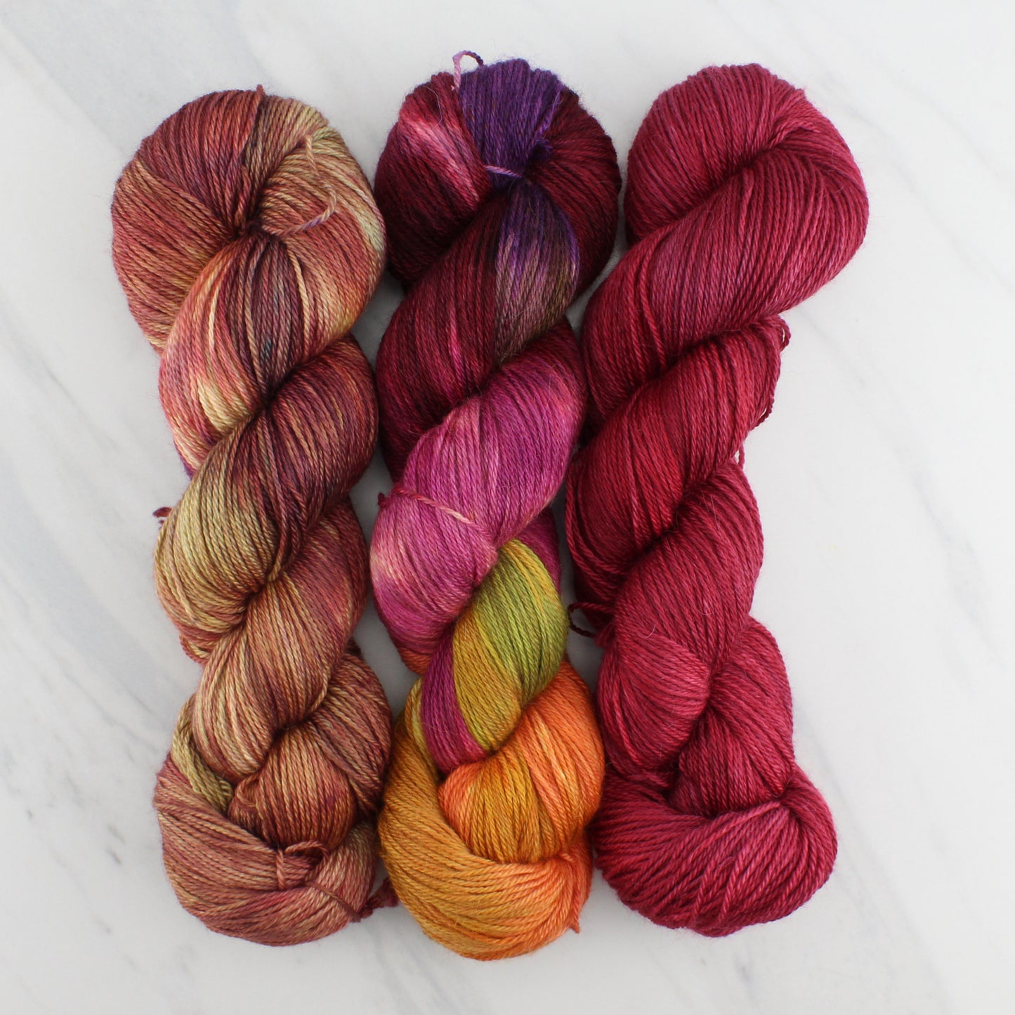 AUTUMN LEAVES Hand Dyed on Dream Fingering - Block Variegated Yarn