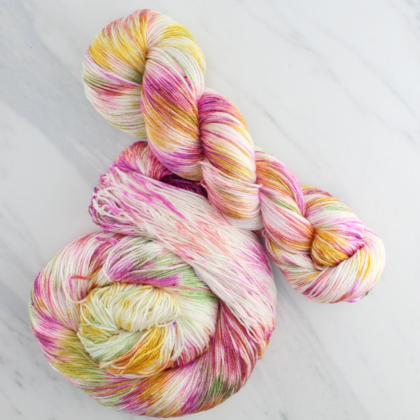 TULIPS Hand Dyed on So Silky Fingering - Splashed and Speckled Colorway