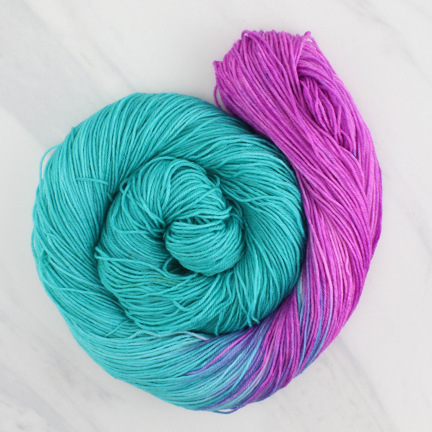TURQUOISE AND AMETHYST on Sock Perfection - Assigned Pooling Colorway
