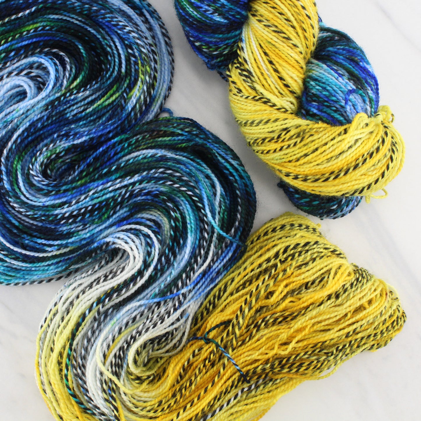 VAN GOGH'S STARRY NIGHT on Stained Glass Sock - Assigned Pooling Yarn - Purple Lamb