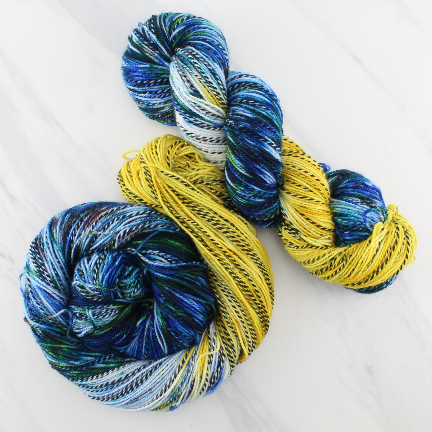VAN GOGH'S STARRY NIGHT on Stained Glass Sock - Assigned Pooling Yarn - Purple Lamb