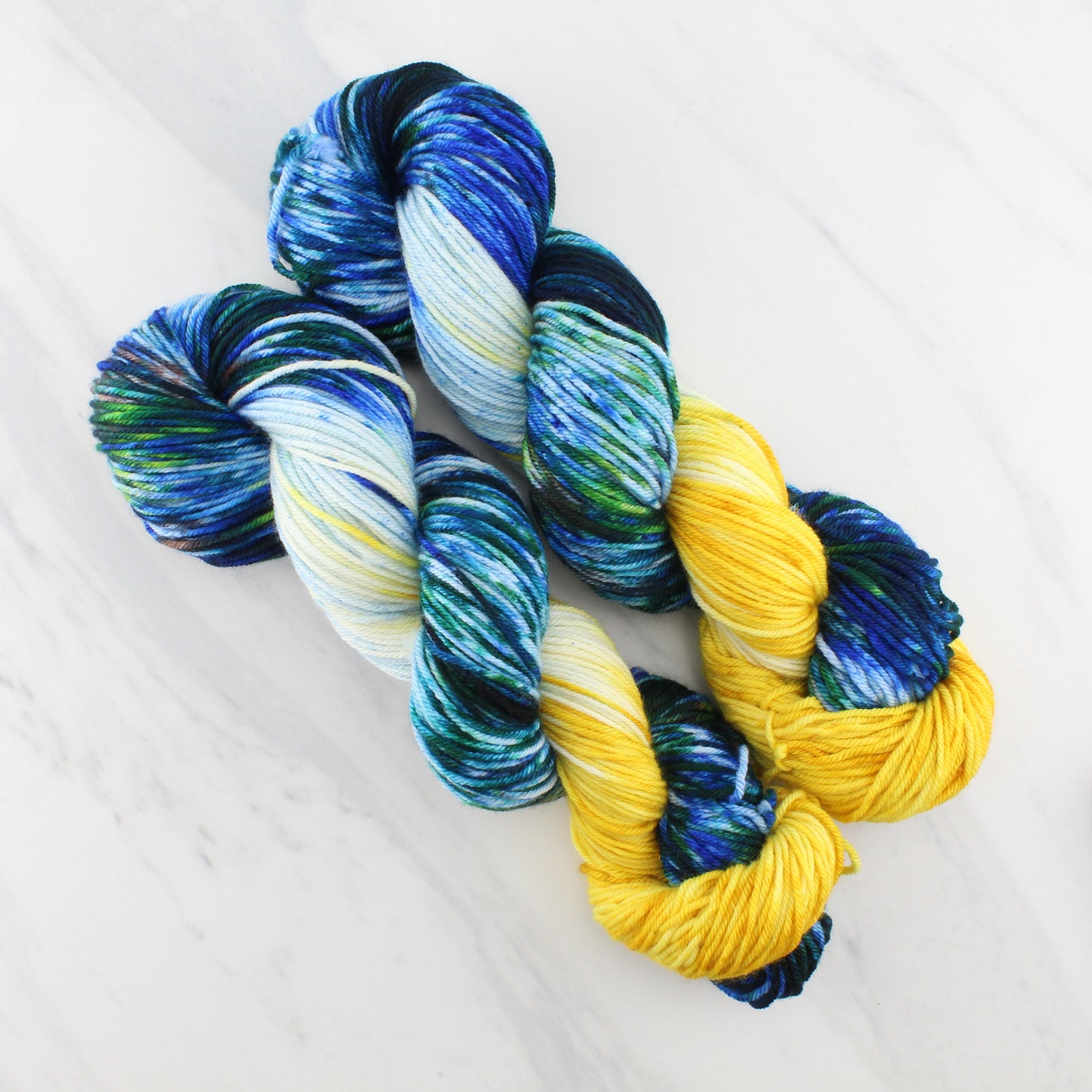 VAN GOGH'S STARRY NIGHT on Squoosh DK - Assigned Pooling Yarn - Purple Lamb