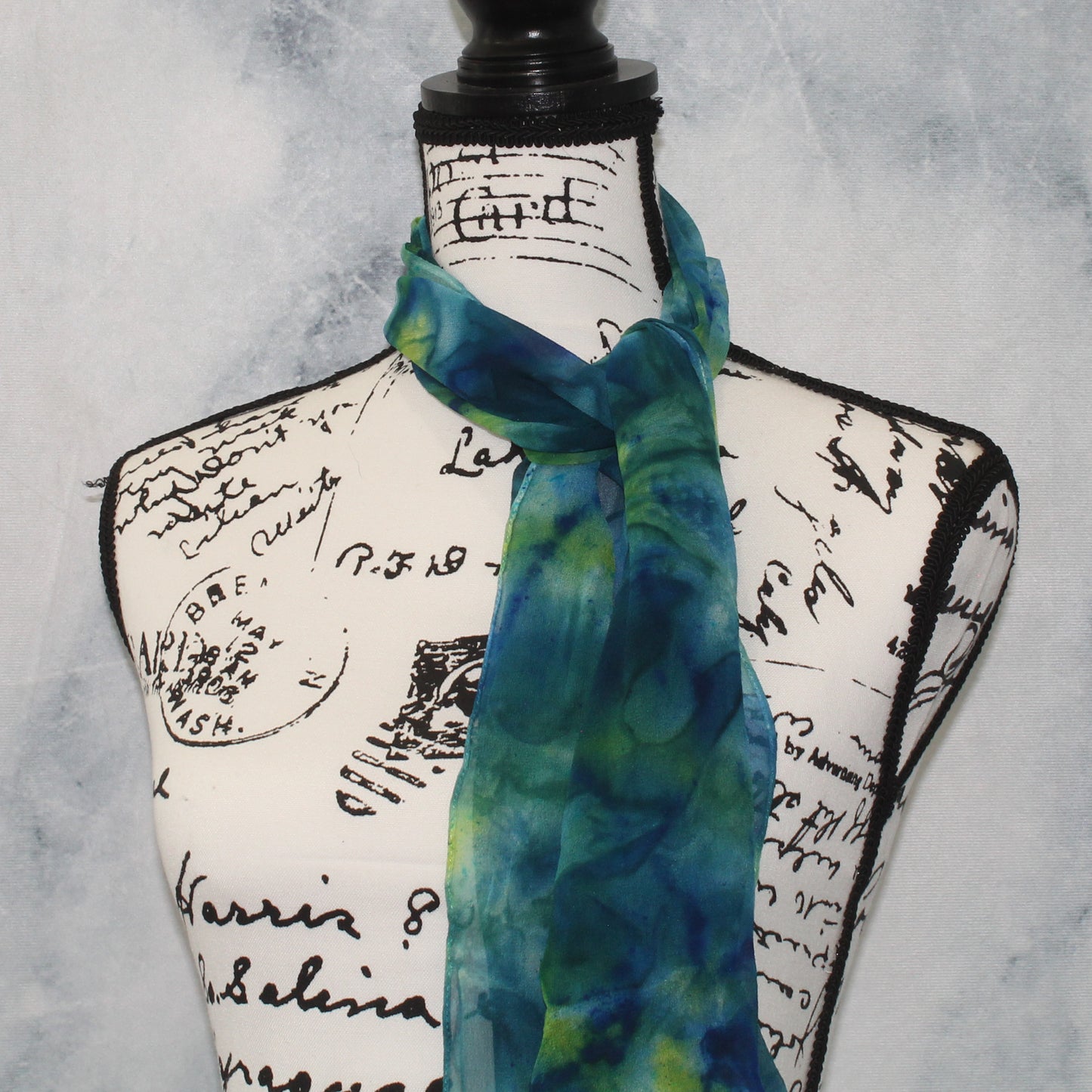 VISIT TO LYME Hand-Dyed Silk Chiffon Scarf - 11 x 60 inches - Purple Lamb