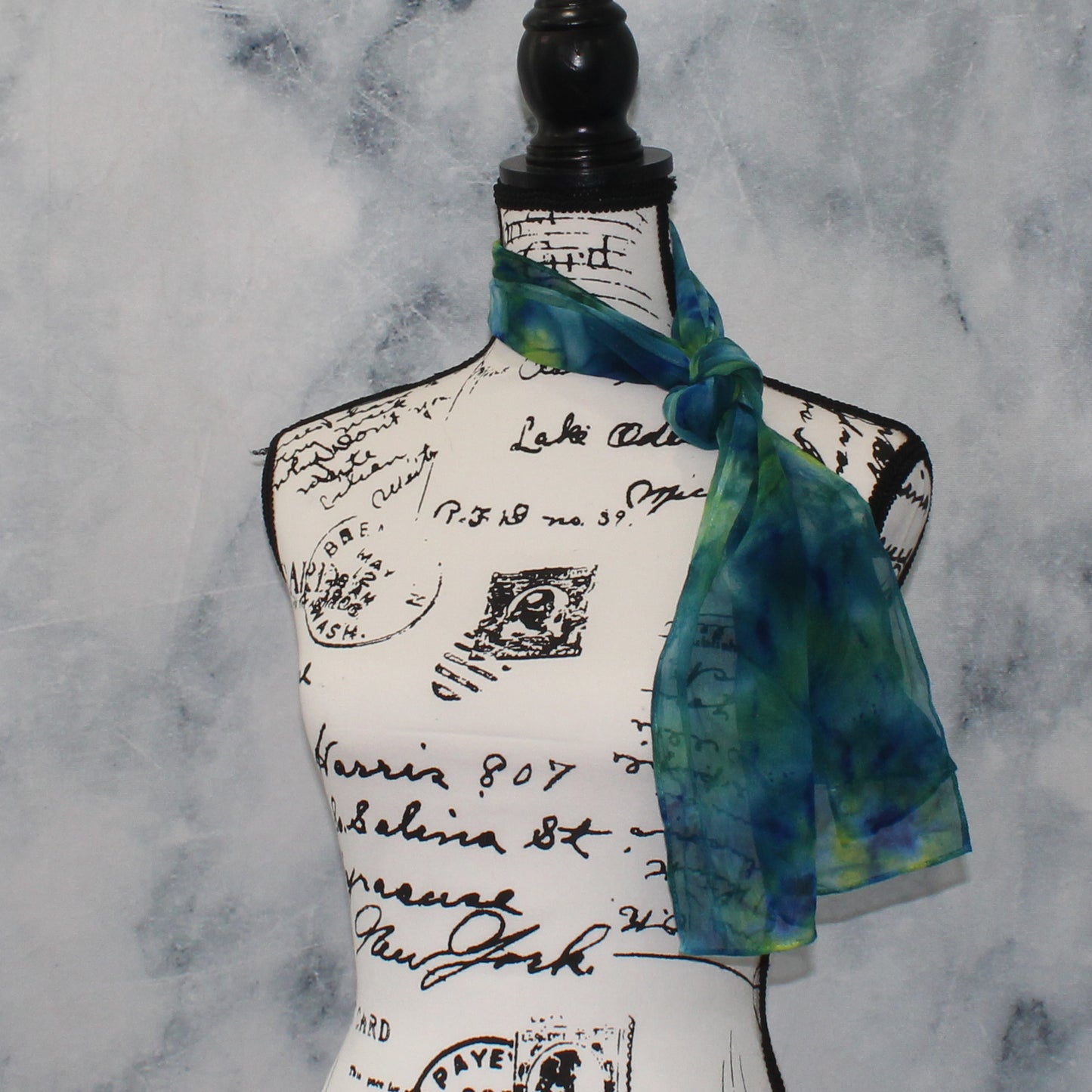 VISIT TO LYME Hand-Dyed Silk Chiffon Scarf - 11 x 60 inches - Purple Lamb
