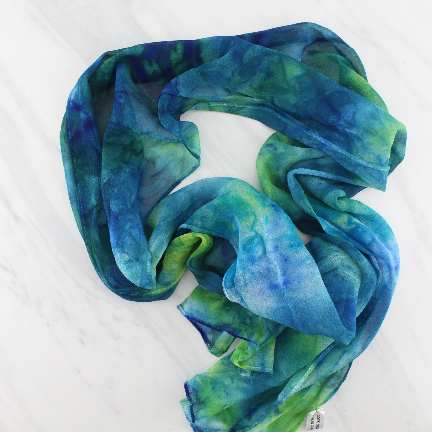 VISIT TO LYME Hand-Dyed Silk Chiffon Scarf - 11 x 60 inches - Purple Lamb