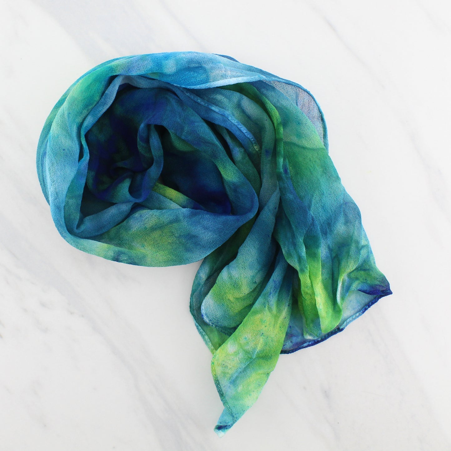 VISIT TO LYME Hand-Dyed Silk Chiffon Scarf - 11 x 60 inches - Purple Lamb