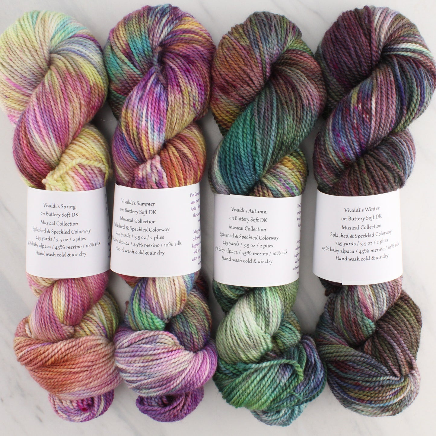 VIVALDI'S SPRING Hand Dyed on Buttery Soft DK - Splashed & Speckled Yarn