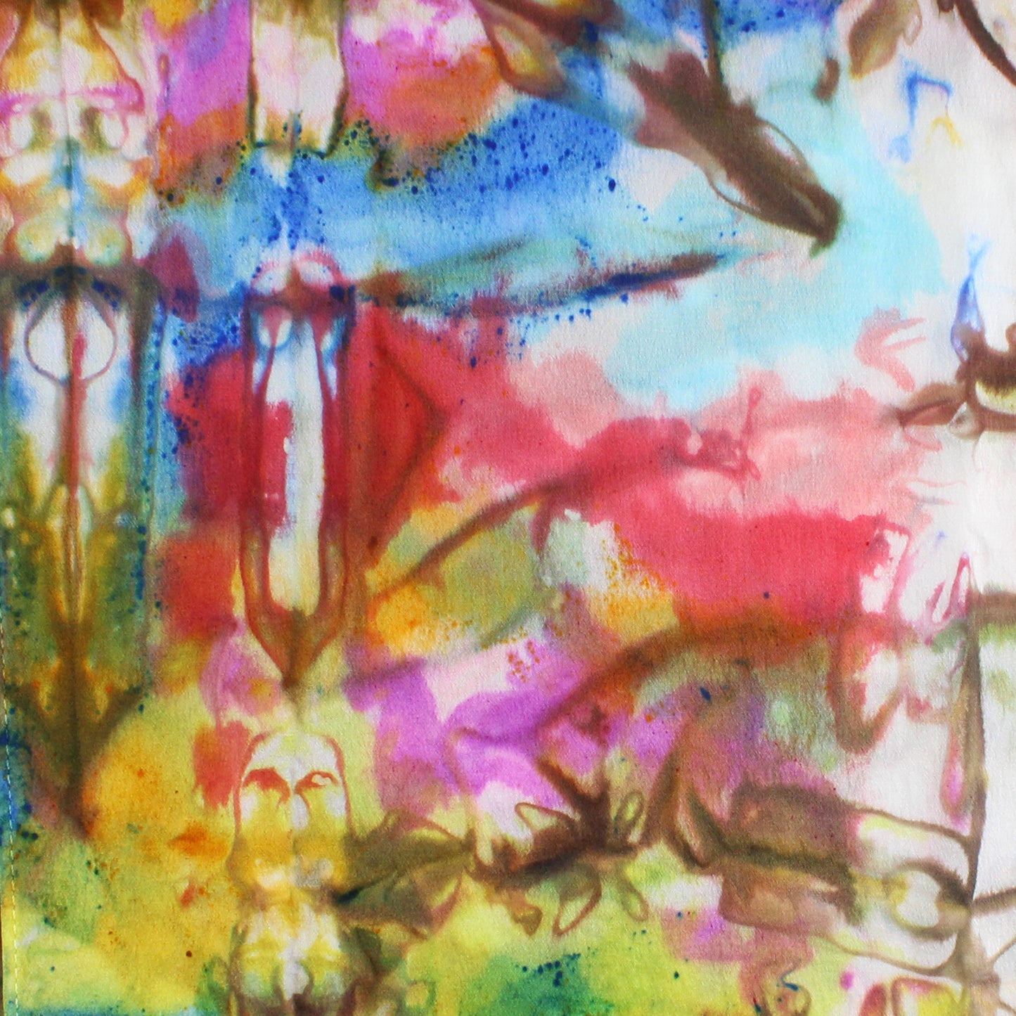 AFREMOV'S FAREWELL TO ANGER Hand-Dyed Silk Satin Scarf - 8 x 54 inches