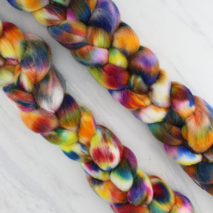 AFREMOV'S FAREWELL TO ANGER Hand-Dyed Organic Polwarth Top for Spinning or Felting