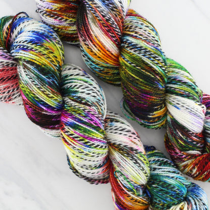 AFREMOV'S FAREWELL TO ANGER on Stained Glass Sock - Hand-Dyed Artisan Yarn