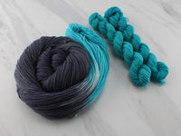 POOLS OF COLOR SHAWL by Deborah Bowanko - YARN SET #5 with Agate and Emerald on Sock Perfection with Contentment Minis