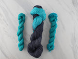 POOLS OF COLOR SHAWL by Deborah Bowanko - YARN SET #5 with Agate and Emerald on Sock Perfection with Contentment Minis