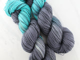 AGATE AND EMERALD on Stained Glass Sock - Assigned Pooling Colorway