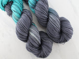 AGATE AND EMERALD on Stained Glass Sock - Assigned Pooling Colorway