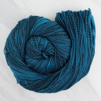 ANNUNCIATION BLUE Hand Dyed on Stained Glass Fingering - Semi-Solid Yarn