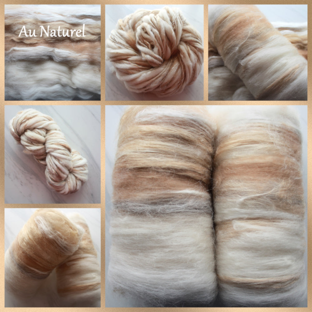 AU NATUREL Art Batt for Spinning and Felting