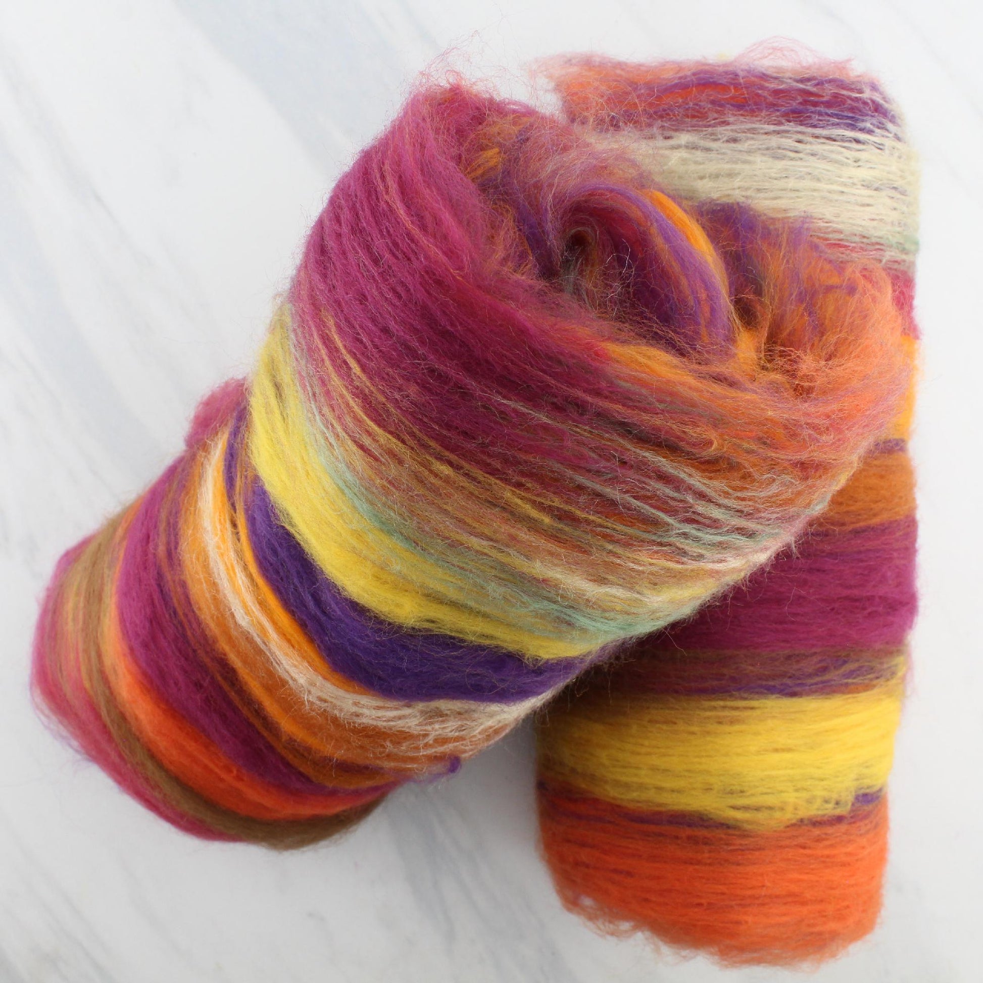 AUTUMN LEAVES Art Batts to Spin and Felt - Purple Lamb