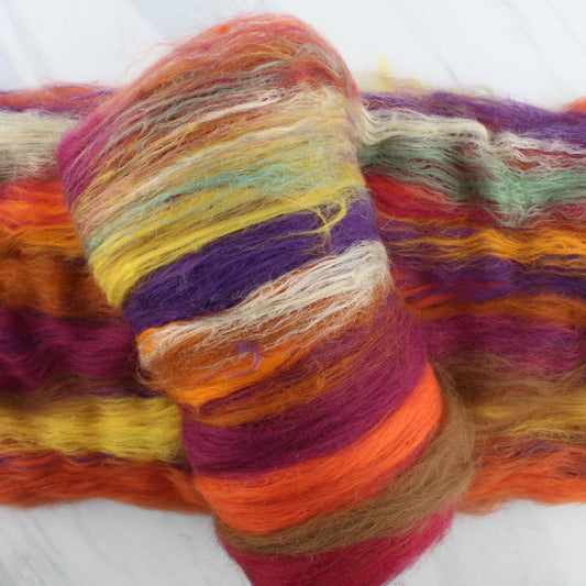 AUTUMN LEAVES Art Batts to Spin and Felt - Purple Lamb