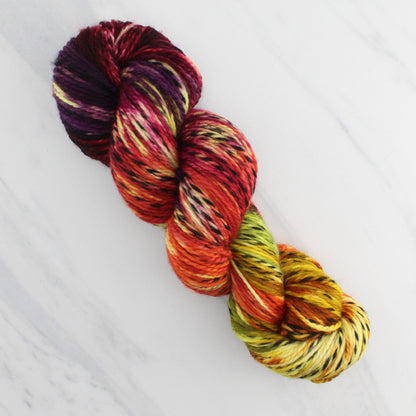 AUTUMN LEAVES Hand Dyed on Stained Glass DK - Block Variegated Yarn