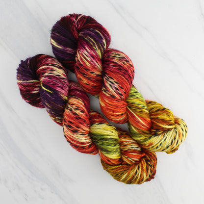 AUTUMN LEAVES Hand Dyed on Stained Glass DK - Block Variegated Yarn