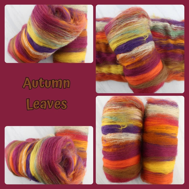 AUTUMN LEAVES Art Batts to Spin and Felt