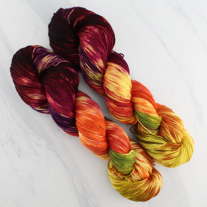 AUTUMN LEAVES on Sock Perfection - Hand-Dyed Artisan Yarn