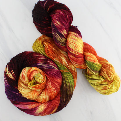 AUTUMN LEAVES on Sock Perfection - Hand-Dyed Artisan Yarn
