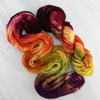 AUTUMN LEAVES on Sock Perfection - Hand-Dyed Artisan Yarn
