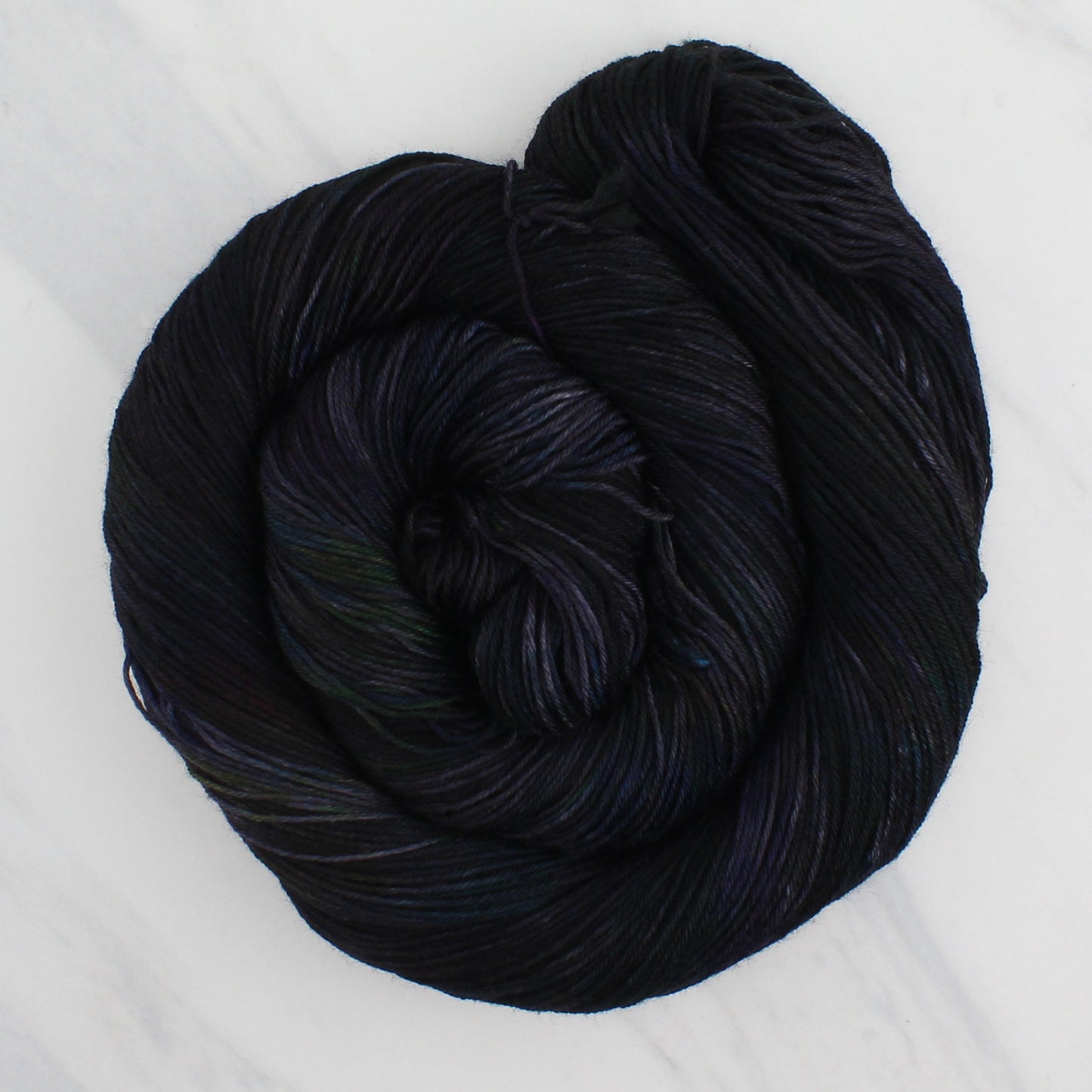 BEAUTIFUL BLACK HOLE Hand Dyed on Sock Perfection  - Splashed & Speckled Yarn