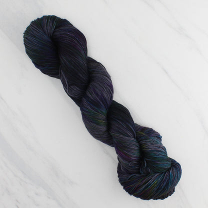 BEAUTIFUL BLACK HOLE Hand Dyed on Sock Perfection  - Splashed & Speckled Yarn