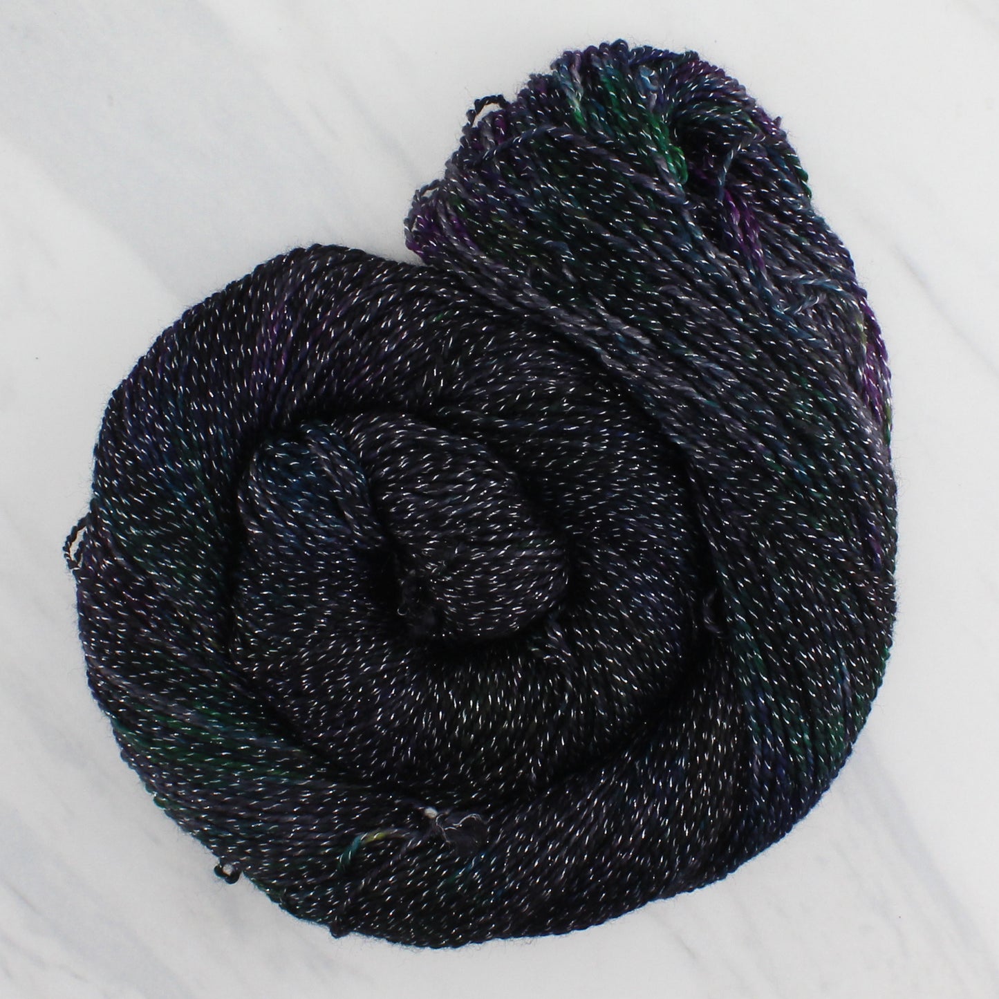 BEAUTIFUL BLACK HOLE Hand Dyed on Twinkle Fingering  - Splashed & Speckled Yarn