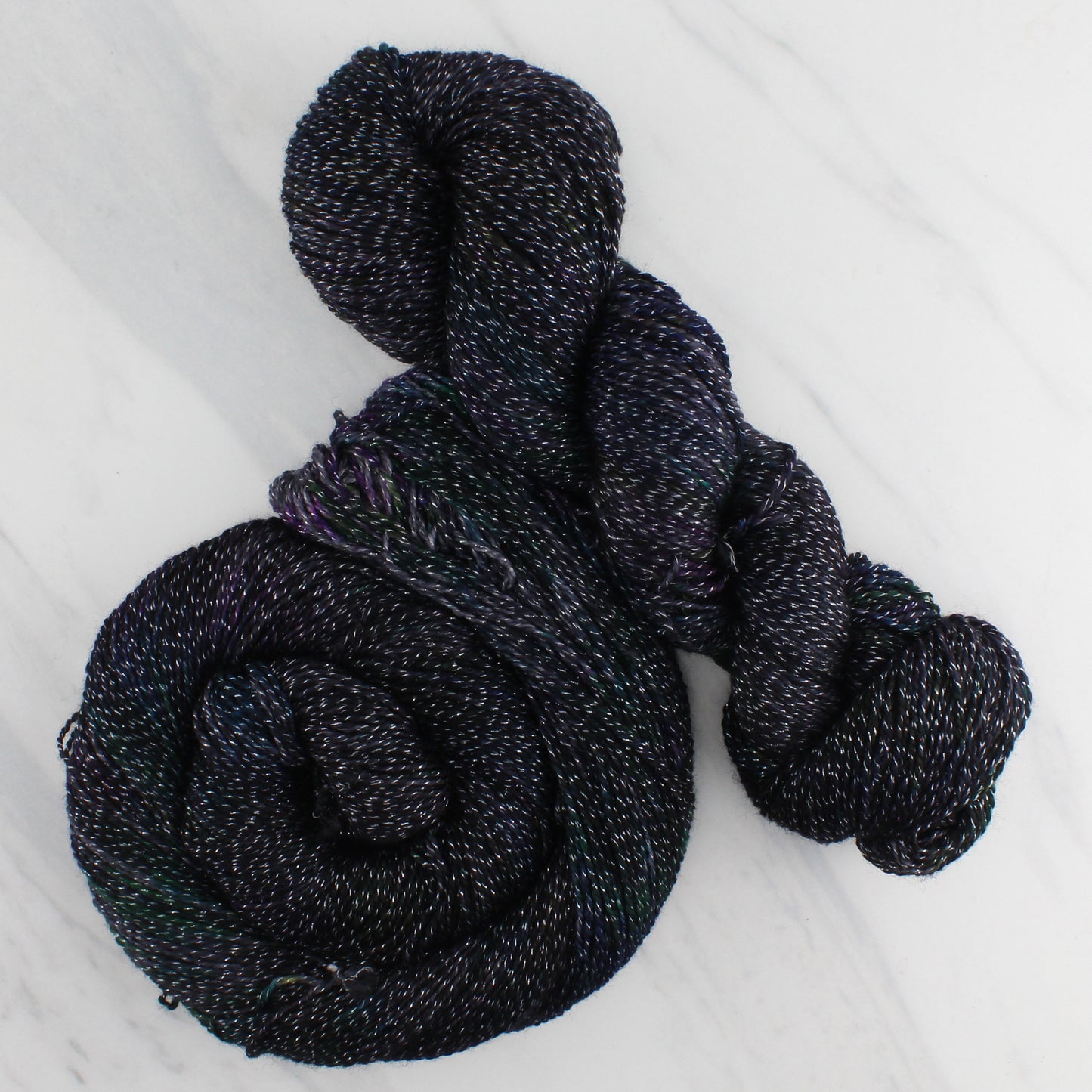 BEAUTIFUL BLACK HOLE Hand Dyed on Twinkle Fingering  - Splashed & Speckled Yarn