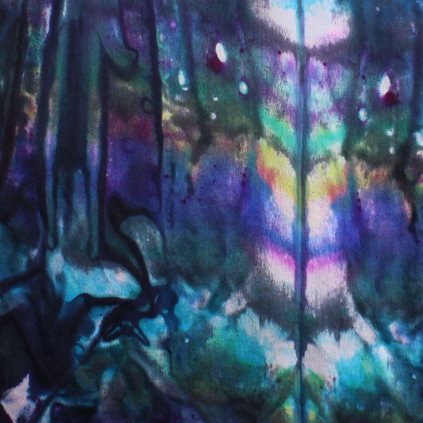 BEAUTIFUL GALAXY Hand-Dyed Silk Satin Scarf - 8 x 54 inches
