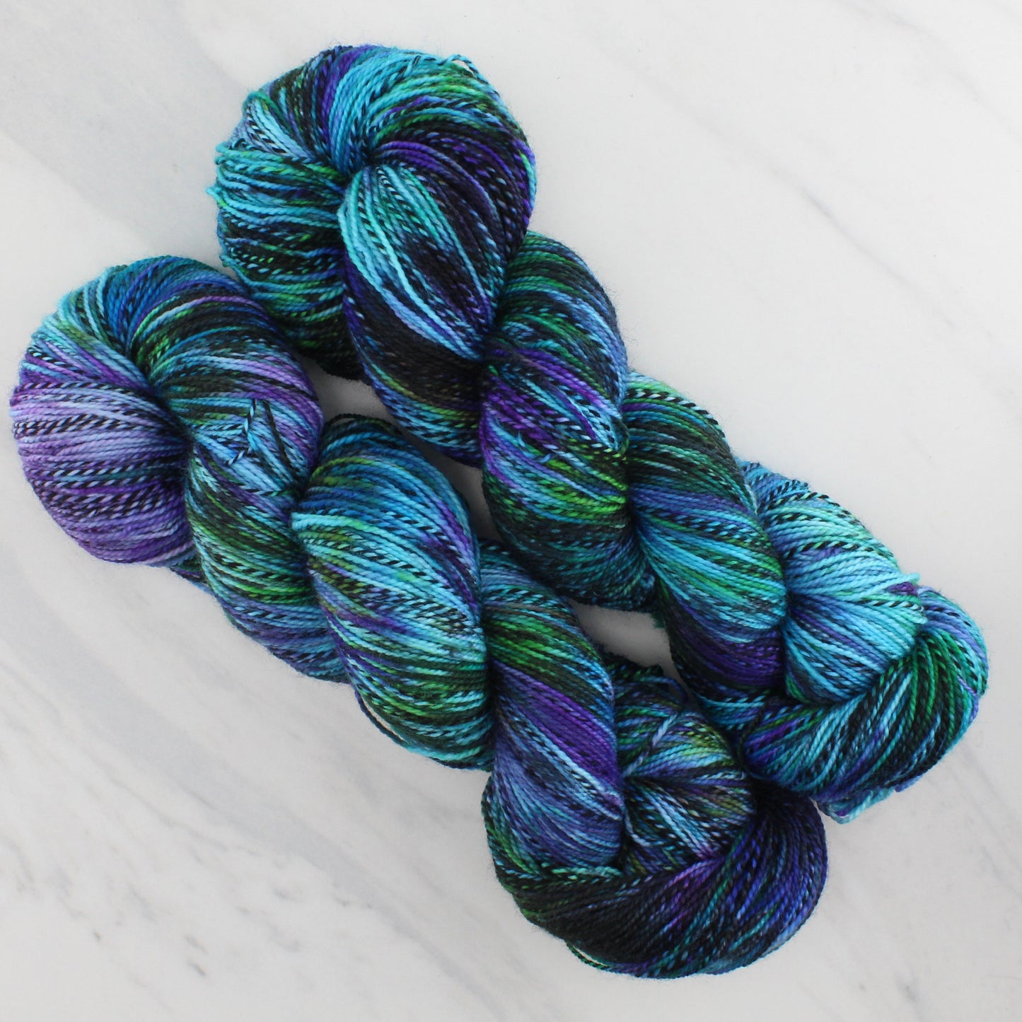BEAUTIFUL NEBULA Hand Dyed on Stained Glass Fingering - Splashed & Speckled Yarn