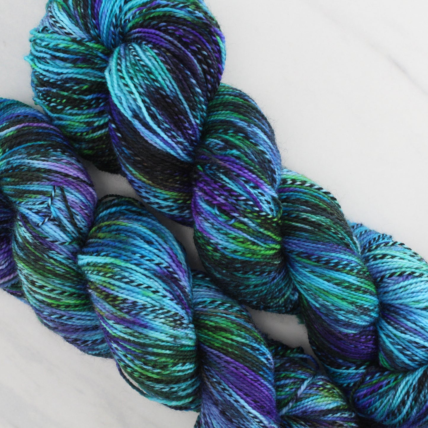 BEAUTIFUL NEBULA Hand Dyed on Stained Glass Fingering - Splashed & Speckled Yarn