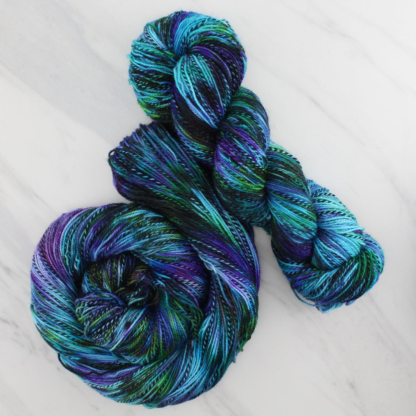BEAUTIFUL NEBULA Hand Dyed on Stained Glass Fingering - Splashed & Speckled Yarn