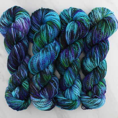 BEAUTIFUL NEBULA Hand Dyed on Stained Glass Fingering - Splashed & Speckled Yarn
