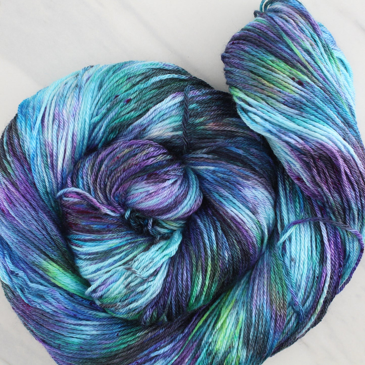 BEAUTIFUL NEBULA Hand Dyed on So Silky Fingering - Splashed and Speckled Yarn