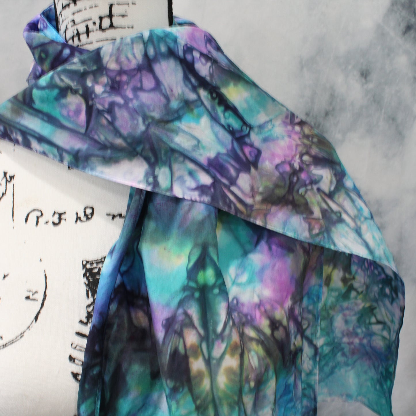 BEAUTIFUL UNIVERSE Hand-Dyed Silk Scarf - 11 x 60 inches