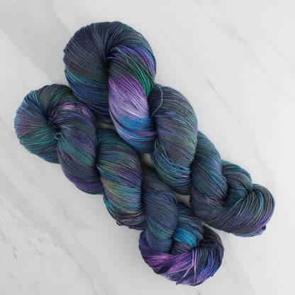 BEAUTIFUL UNIVERSE Hand Dyed on Feather Fingering - Splashed & Speckled Yarn