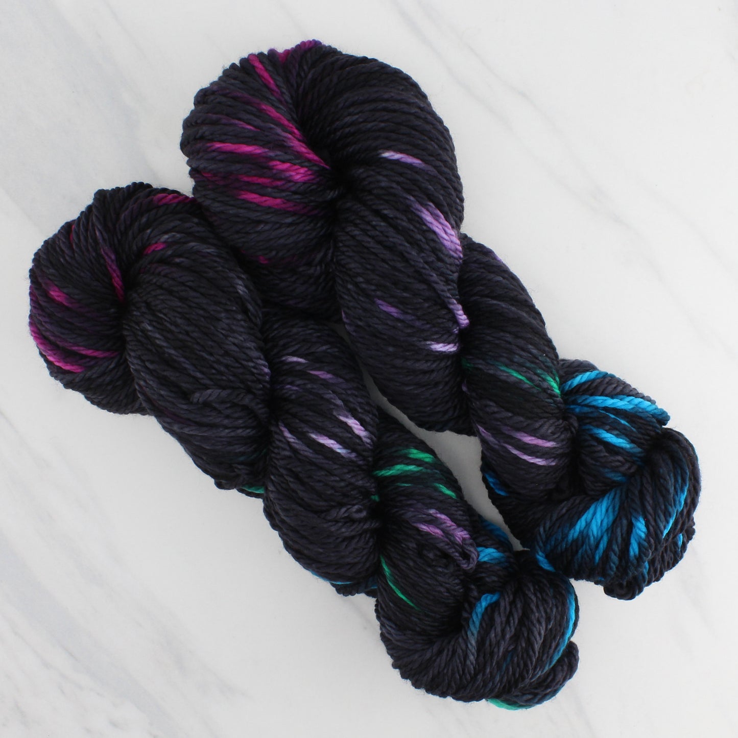 BLACK BUTTERFLY Hand Dyed on Quick and Cozy Bulky - Ikat Yarn