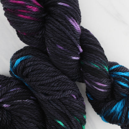 BLACK BUTTERFLY Hand Dyed on Quick and Cozy Bulky - Ikat Yarn