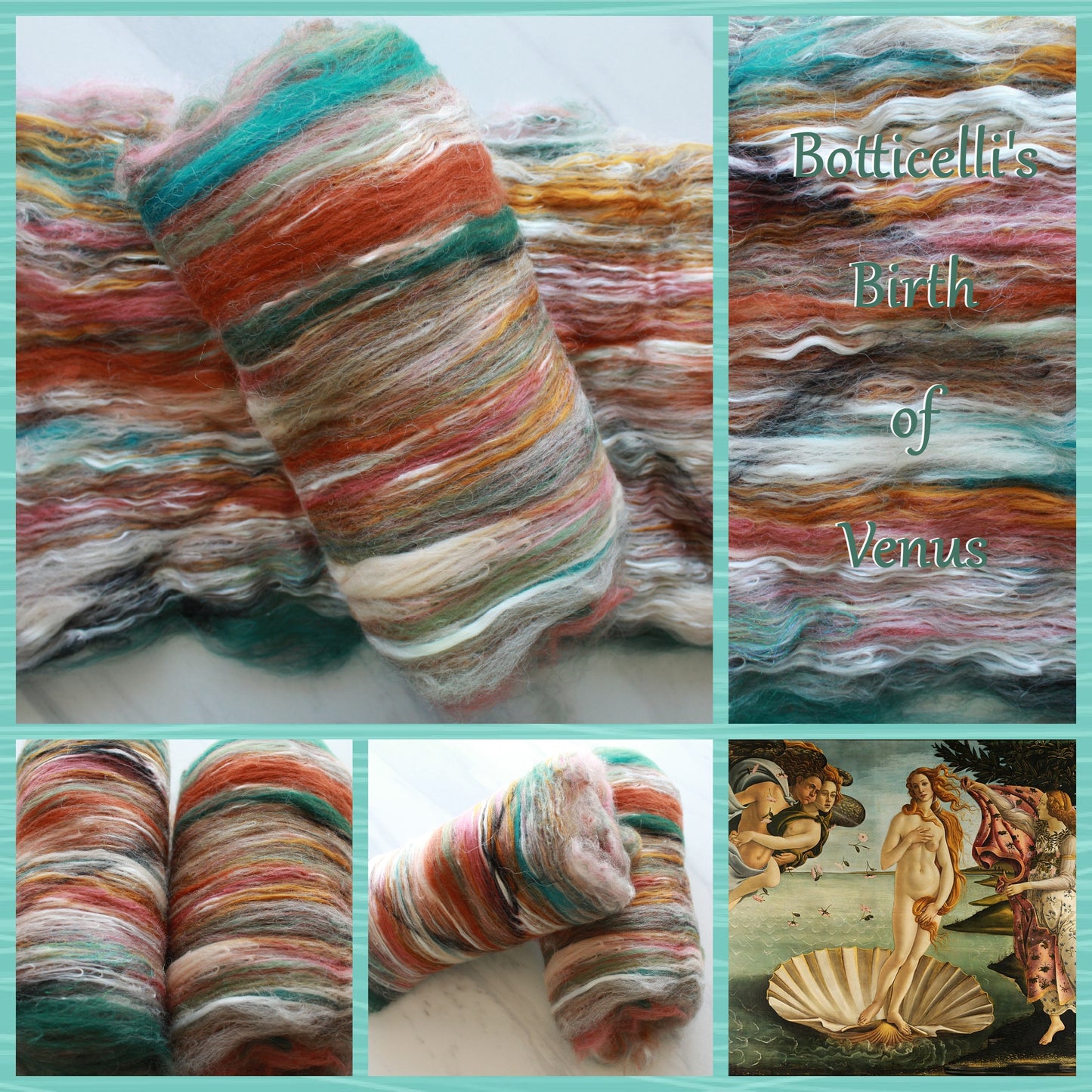 BOTTICELLI'S BIRTH OF VENUS Art Batts to Spin and Felt