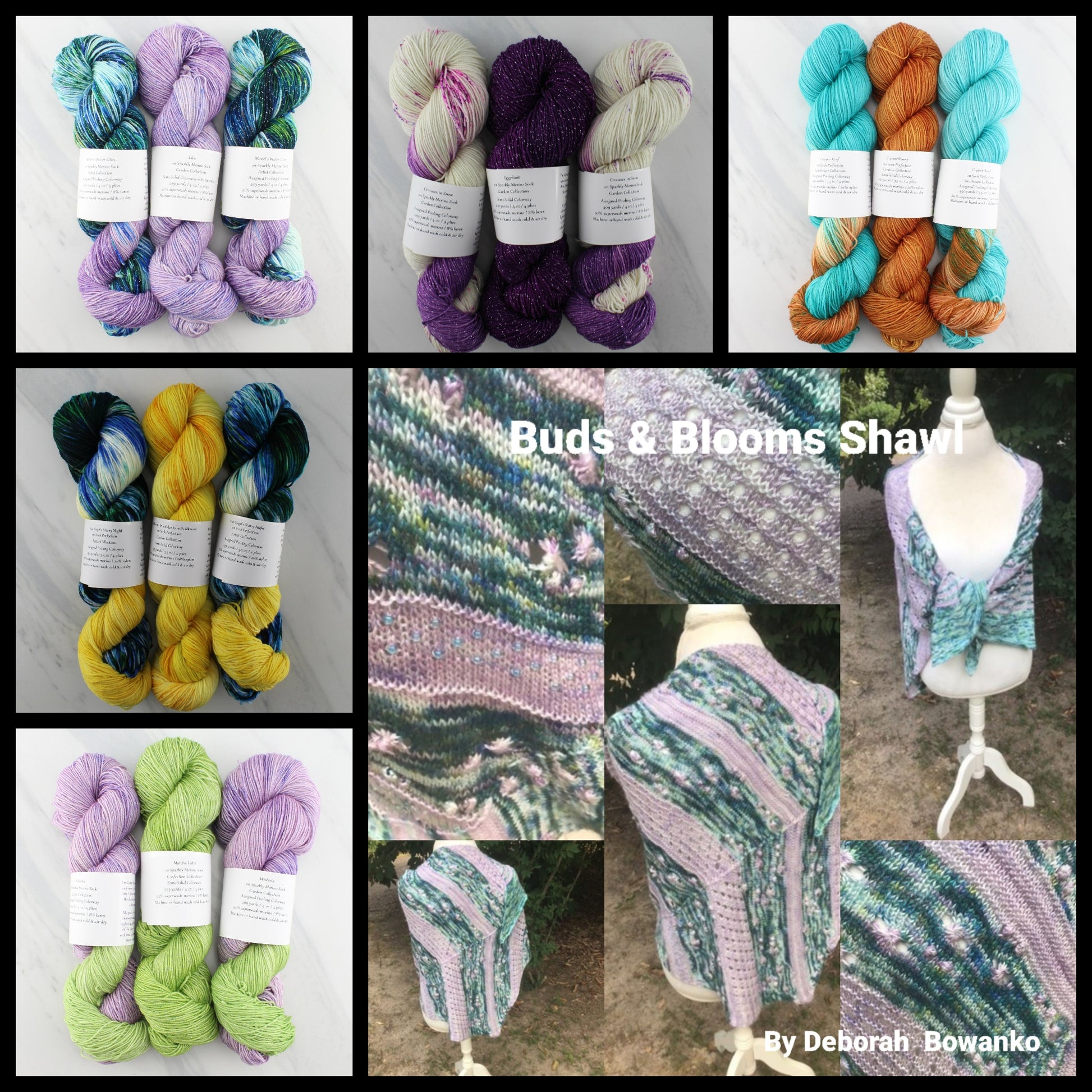 BUDS AND BLOOMS YARN SETS PREORDER for Deborah Bowanko's Buds and Blooms Pattern and KAL - Purple Lamb